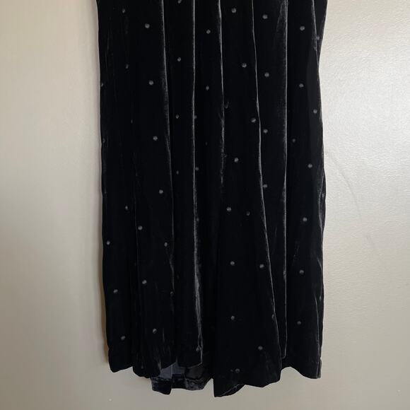 ULLA JOHNSON Minnet Jumpsuit Jet Black Size 4 Embroidered Polka Dot Velvet Chic - Picture 9 of 16